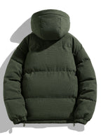 Men's Hooded Corduroy Puffer Jacket – Plush Teddy Fleece Lining