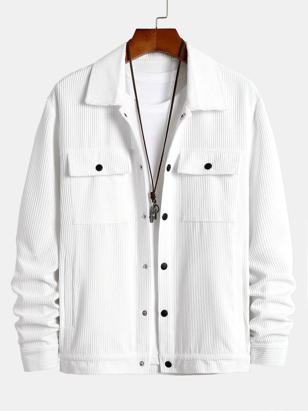 Men's Ribbed Corduroy Jacket with Chest Pockets
