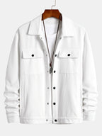Men's Ribbed Corduroy Jacket with Chest Pockets