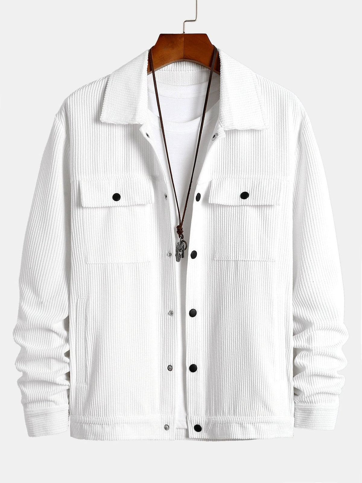 Men's Ribbed Corduroy Jacket with Chest Pockets