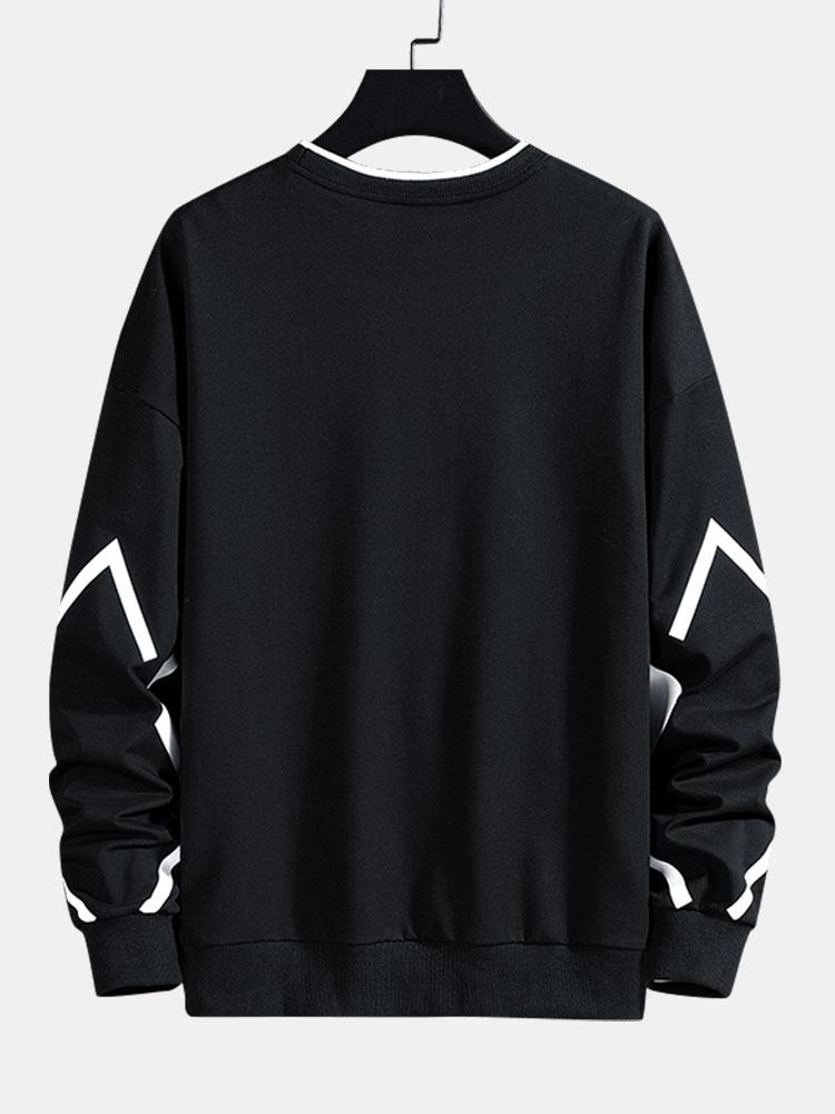Men's Geometric Print Crew Neck Sweatshirt