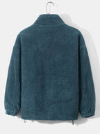 Men's Quilted-Lined Teddy Fleece Jacket – Warm Zip-Up Winter Outerwear