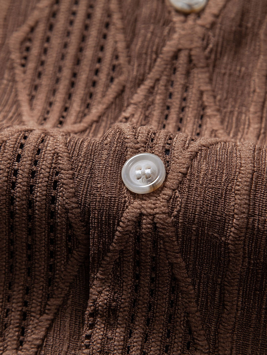 Men's Eyelet Jacquard Shirt and Shorts Resort Set