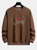 Men's Printed Crew Neck Sweatshirt – Relaxed Fit Cotton Blend Pullover