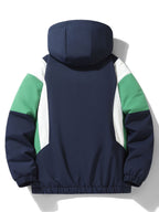 Men's Teddy Fleece-Lined Hooded Windbreaker Jacket
