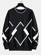 Men's Geometric Print Crew Neck Sweatshirt