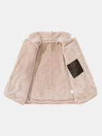 Men's Faux Leather Blazer with Faux Fur Lining