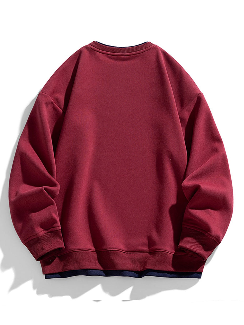 Men's Relaxed Fit Layered Crew Neck Sweatshirt