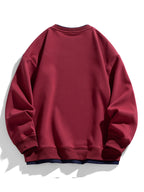 Men's Relaxed Fit Layered Crew Neck Sweatshirt