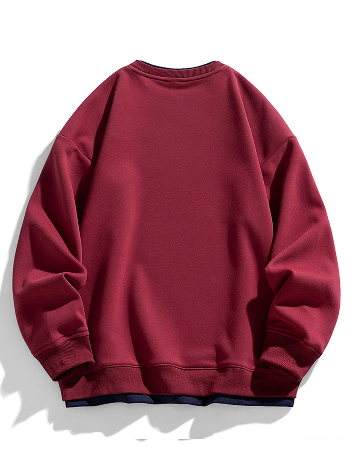 Men's Relaxed Fit Layered Crew Neck Sweatshirt
