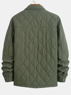 Men's Diamond Quilted Utility Overshirt Jacket