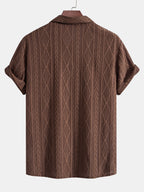 Men's Eyelet Jacquard Shirt and Shorts Resort Set