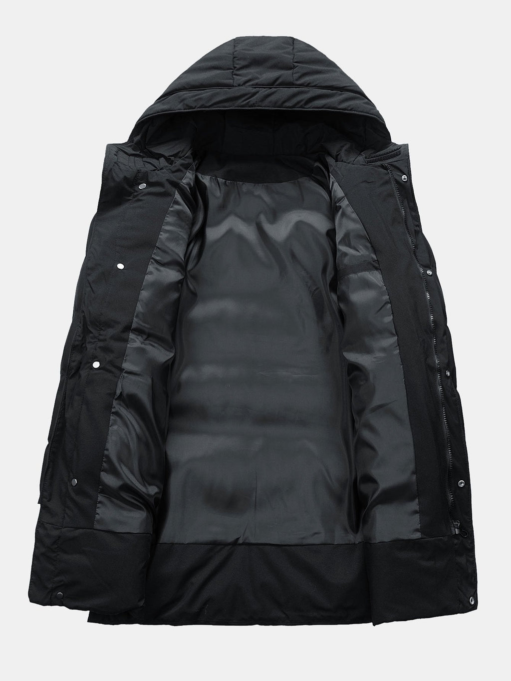Men's Long Hooded Puffer Parka Coat – Warm Padded Winter Outerwear