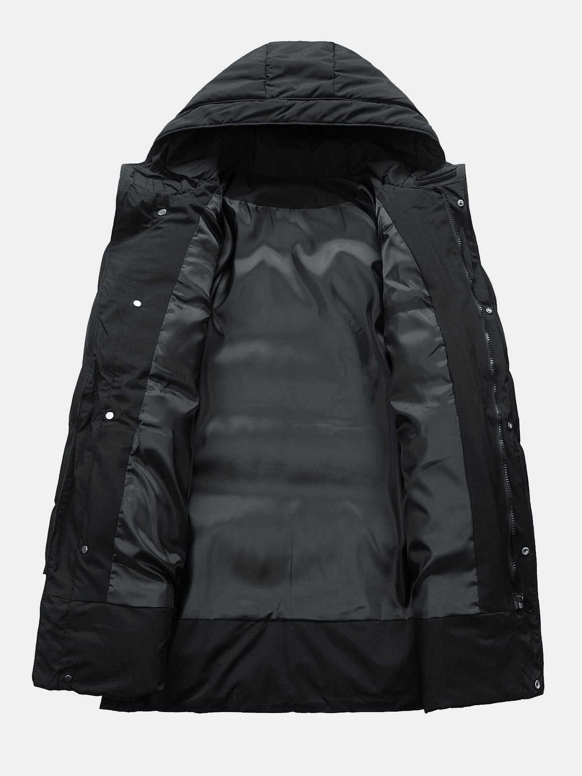 Men's Long Hooded Puffer Parka Coat – Warm Padded Winter Outerwear
