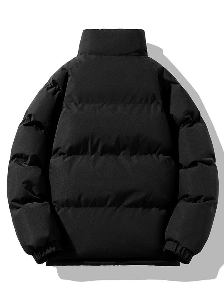 Men's Sherpa-Lined Puffer Jacket with High Collar