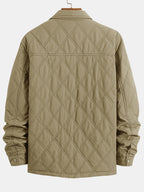 Men's Diamond Quilted Utility Overshirt Jacket
