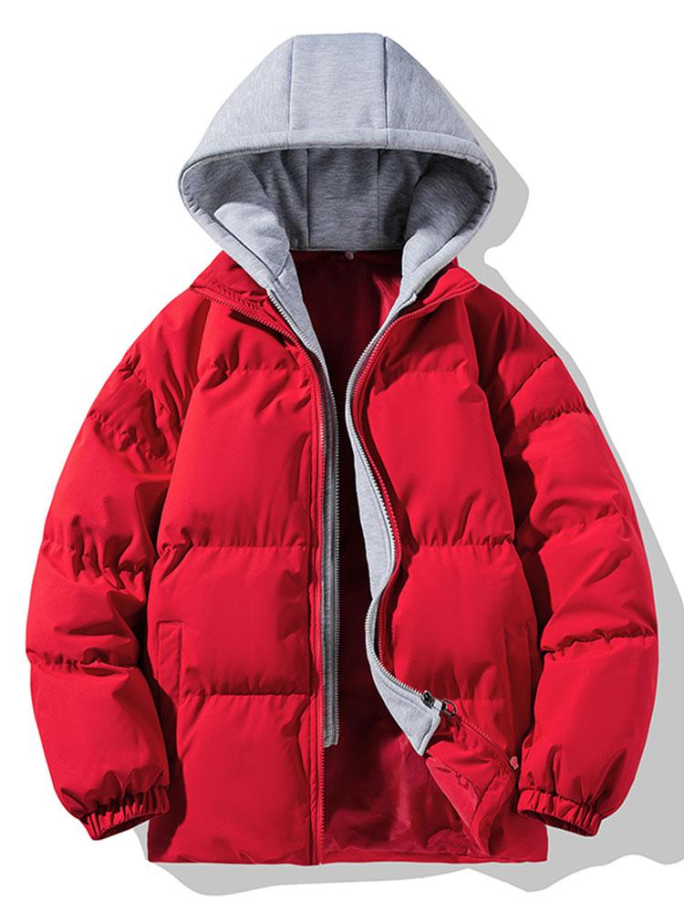 Men's Padded Puffer Jacket with Detachable Hood