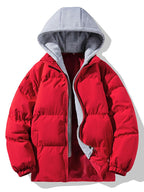 Men's Padded Puffer Jacket with Detachable Hood