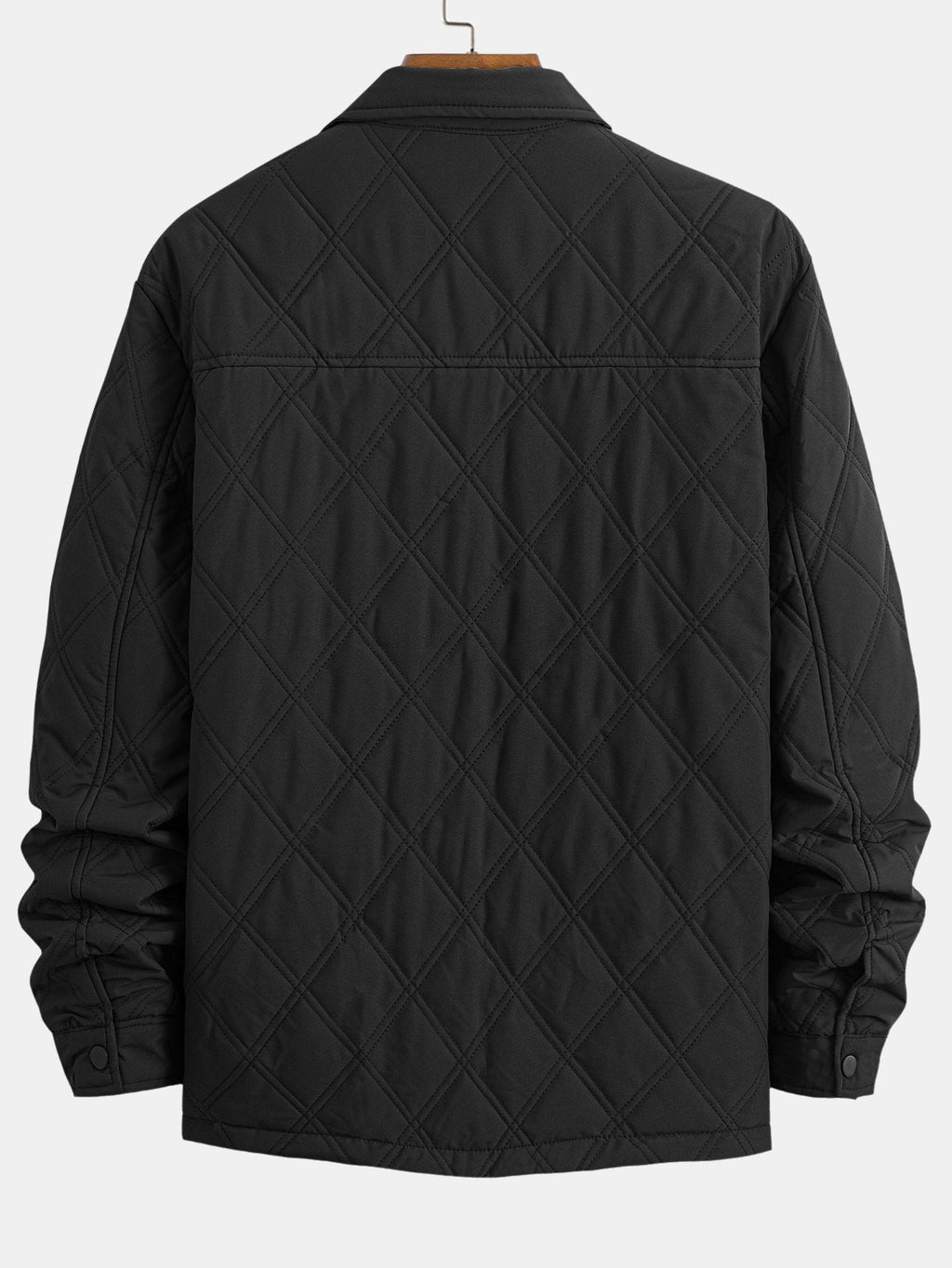 Men's Diamond Quilted Utility Overshirt Jacket