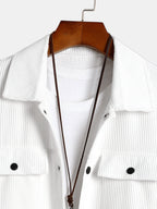 Men's Ribbed Corduroy Jacket with Chest Pockets