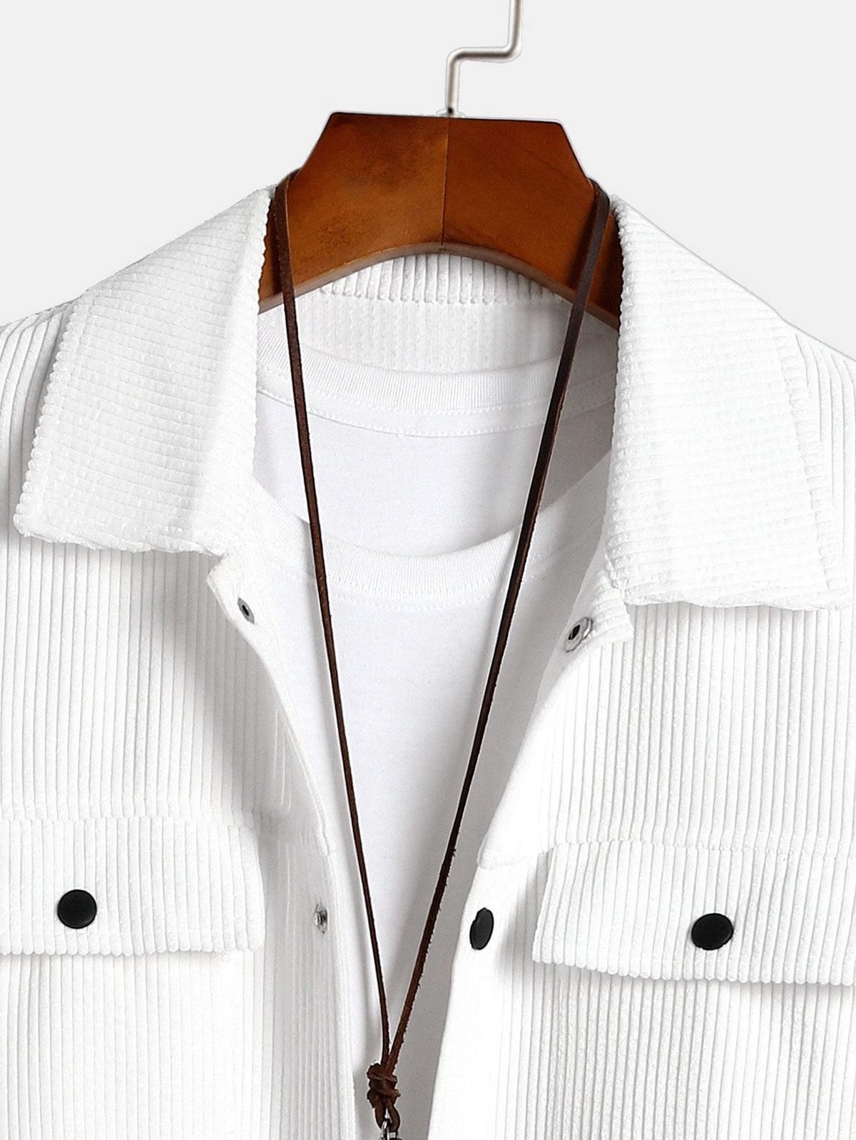 Men's Ribbed Corduroy Jacket with Chest Pockets