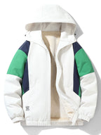 Men's Teddy Fleece-Lined Hooded Windbreaker Jacket