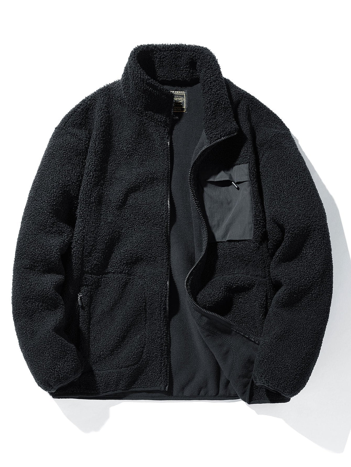 Men's Teddy Fleece Zip-Up Jacket – Soft Borg Textured Outerwear