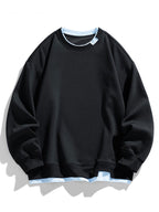 Men's Relaxed Fit Layered Crew Neck Sweatshirt