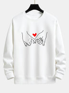 Men's Printed Crew Neck Sweatshirt – Relaxed Fit Cotton Blend Pullover