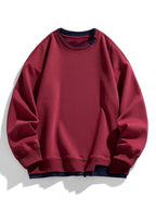 Men's Relaxed Fit Layered Crew Neck Sweatshirt