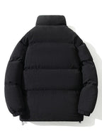 Men's Corduroy Puffer Jacket with High Collar