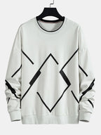 Men's Geometric Print Crew Neck Sweatshirt