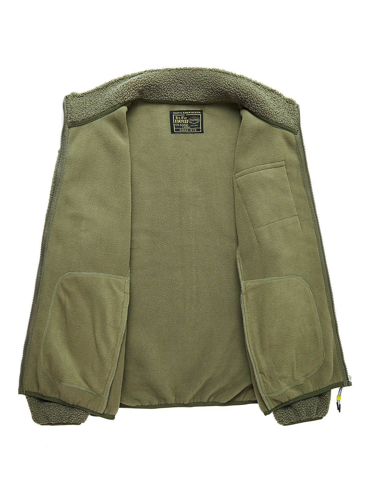 Men's Teddy Fleece Zip-Up Jacket – Soft Borg Textured Outerwear