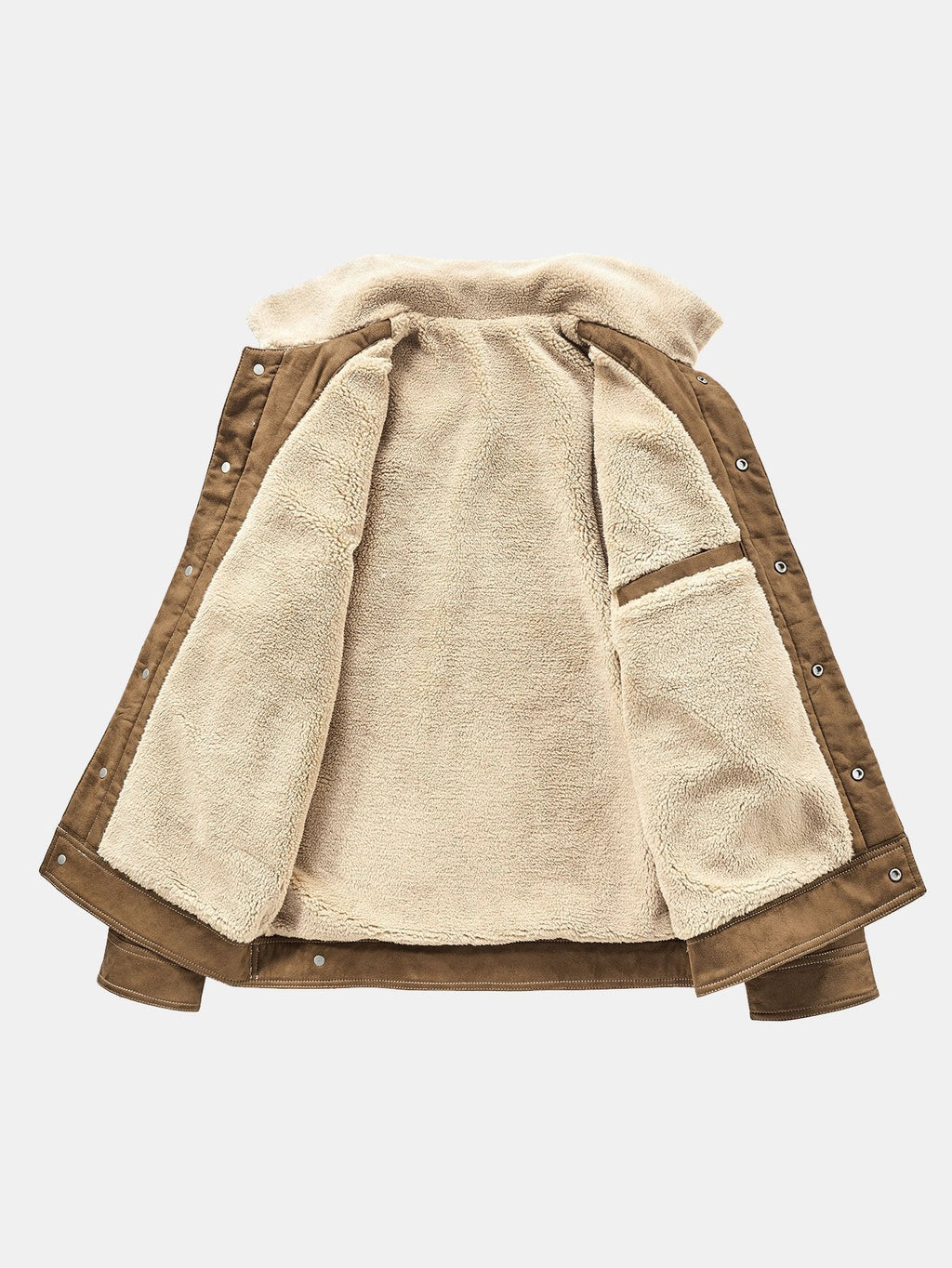 Men's Faux Suede Teddy-Lined Utility Jacket