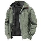 Men's Lined Hooded Winter Jacket – Adjustable Hood