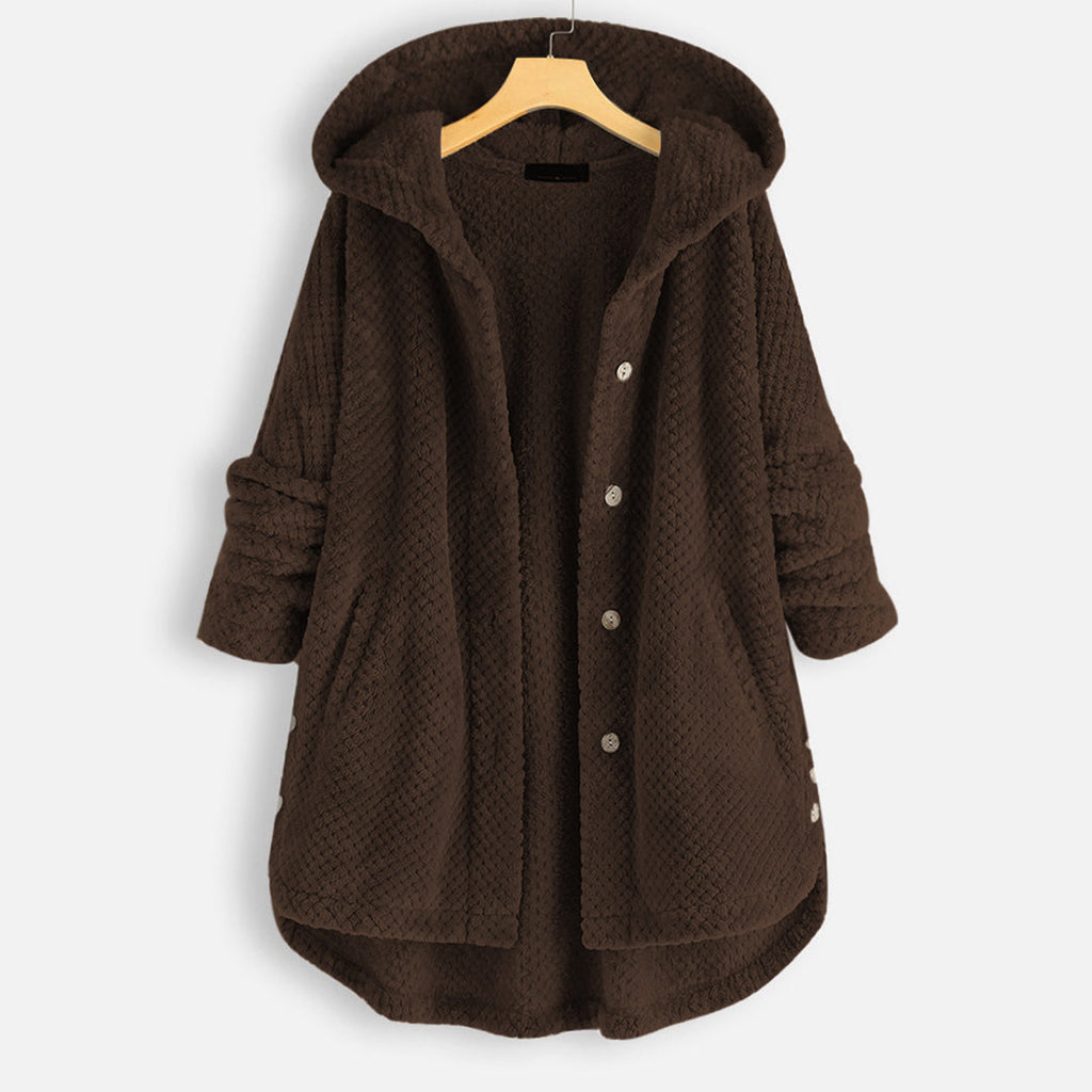 Women's Button-front Cardigan with hood