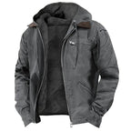 Men's Lined Hooded Winter Jacket – Adjustable Hood