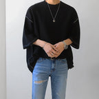Men's Oversized Inside Out T-Shirt – Black Exposed Seam Tee