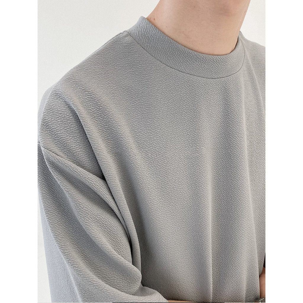 Men's Textured Shirt – Structured Fabric Button Up in Army Green or Light Grey