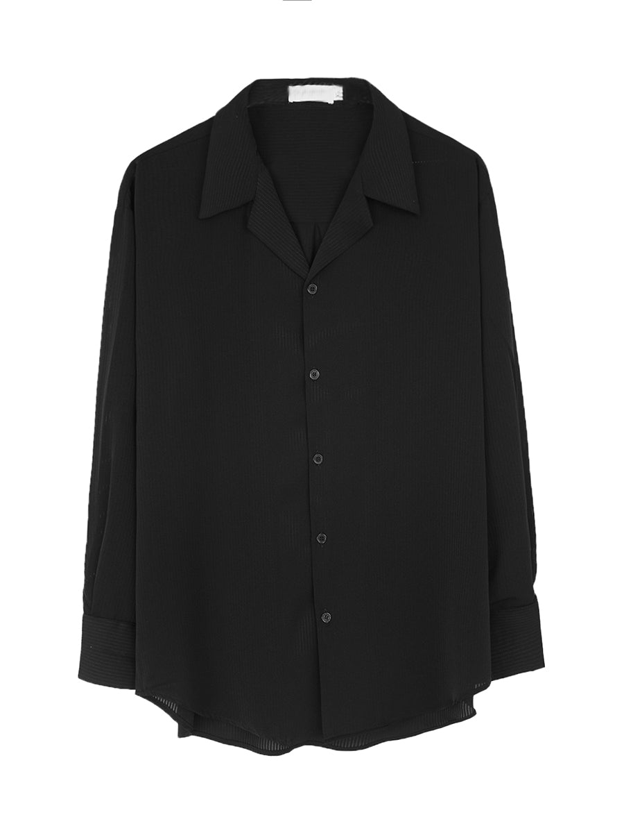 Men's Structured Button Up Shirt – Clean Formal Street Shirt in Black or White