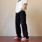 Men's Loose Wide Trousers – Flowing Straight Leg Pants in White, Black or Apricot