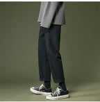 Men's Loose Straight Trousers – Clean Wide Pants in Black, Khaki or Army Green