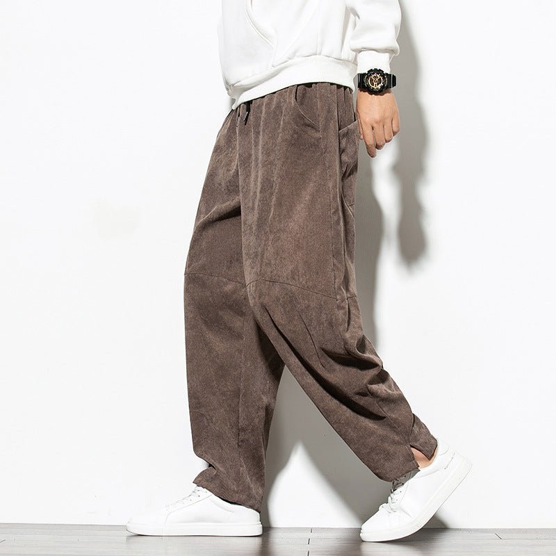 Men's Wide Corduroy Trousers – Relaxed Cord Pants in Grey, Black or Coffee