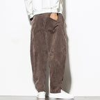 Men's Wide Corduroy Trousers – Relaxed Cord Pants in Grey, Black or Coffee