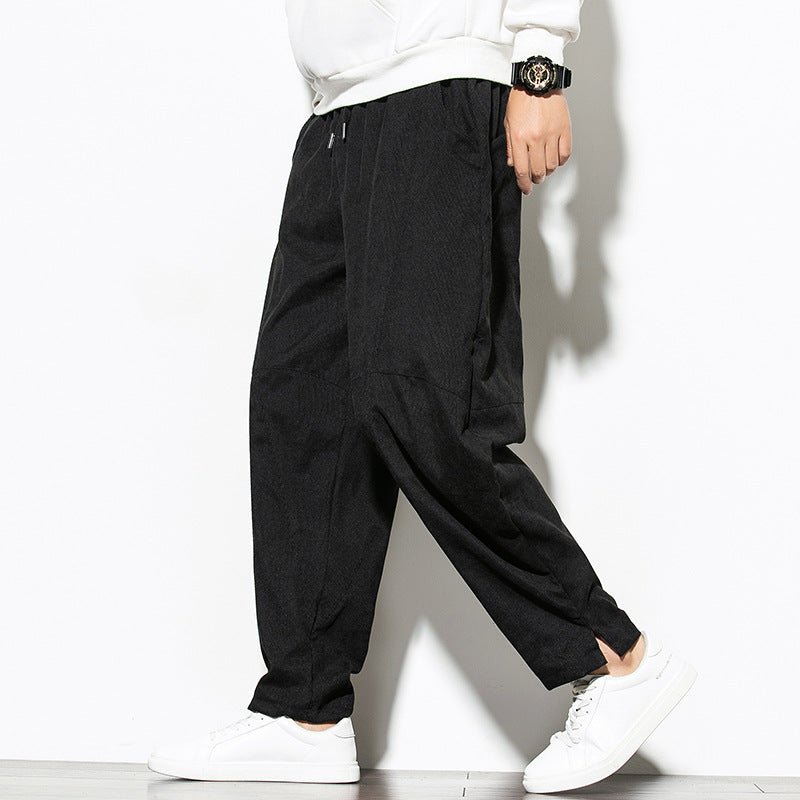 Men's Wide Corduroy Trousers – Relaxed Cord Pants in Grey, Black or Coffee