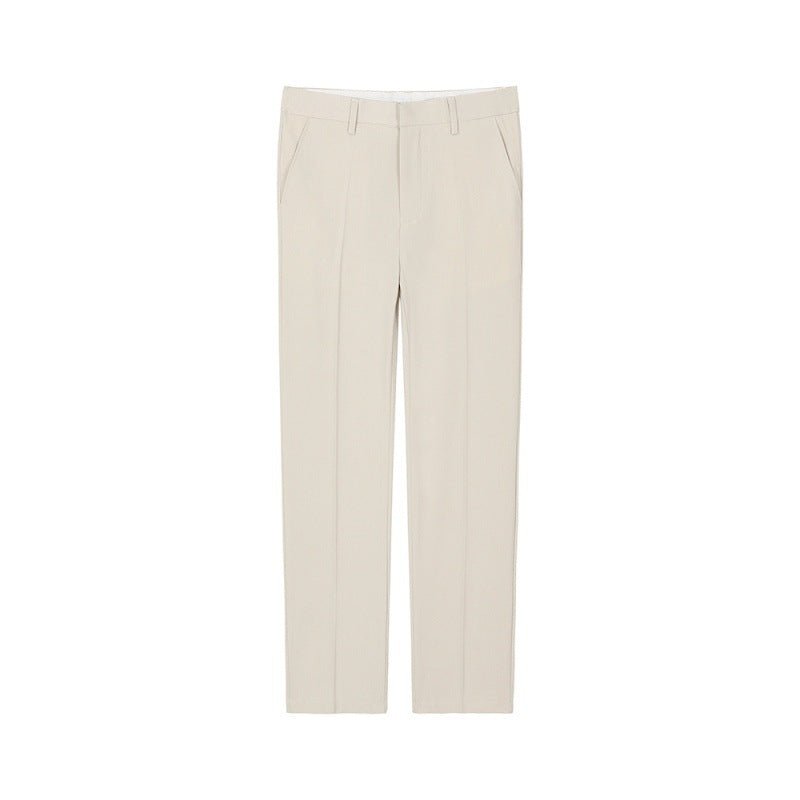 Men's Ankle Length Trousers – Cropped Tapered Pants in Black or Khaki