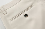 Men's Ankle Length Trousers – Cropped Tapered Pants in Black or Khaki