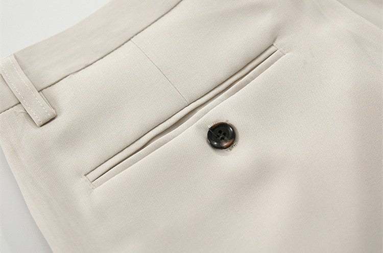 Men's Ankle Length Trousers – Cropped Tapered Pants in Black or Khaki