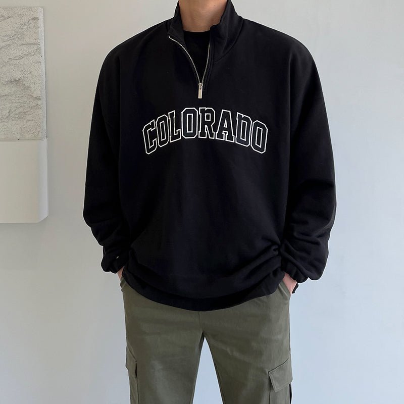 Men's Half Zip Turtleneck Jumper – Colorado Knit in Grey or Black
