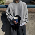 Men's Casual Crewneck Jumper – Soft Knit in Light Grey, Black or Blue